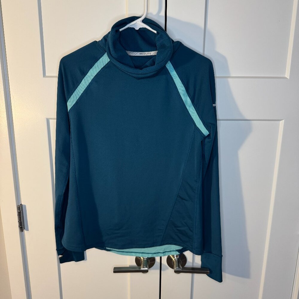 Under Armour RUN Women's Blue Turtleneck Sweatshirt Activewear Running Size M